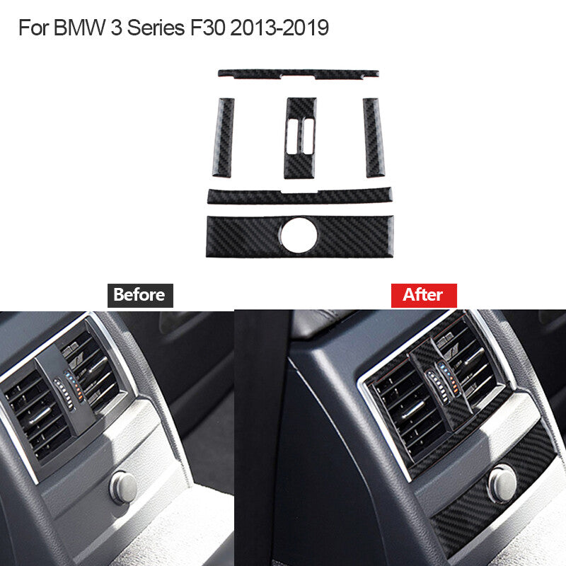 Carbon fiber vent outlet rear trim for BMW 3 Series F30 2013-2019