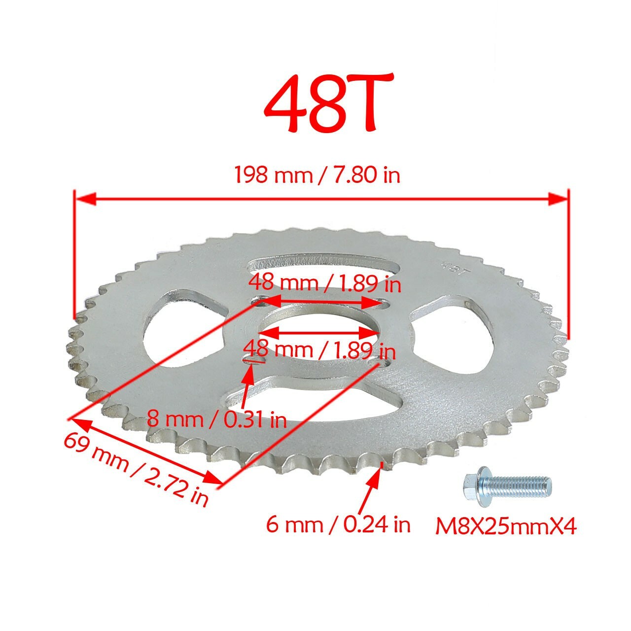 Go-kart ATV Drift Trike 4-wheel off-road bike 48T sprocket gear for 420 chain