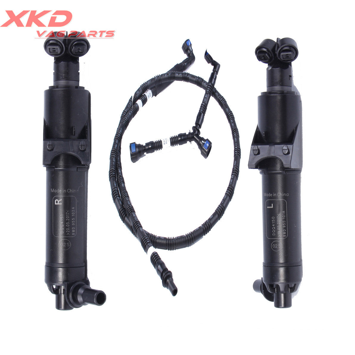 Left and right headlight washing machine nozzle hose kit for Audi A4 2016 2017