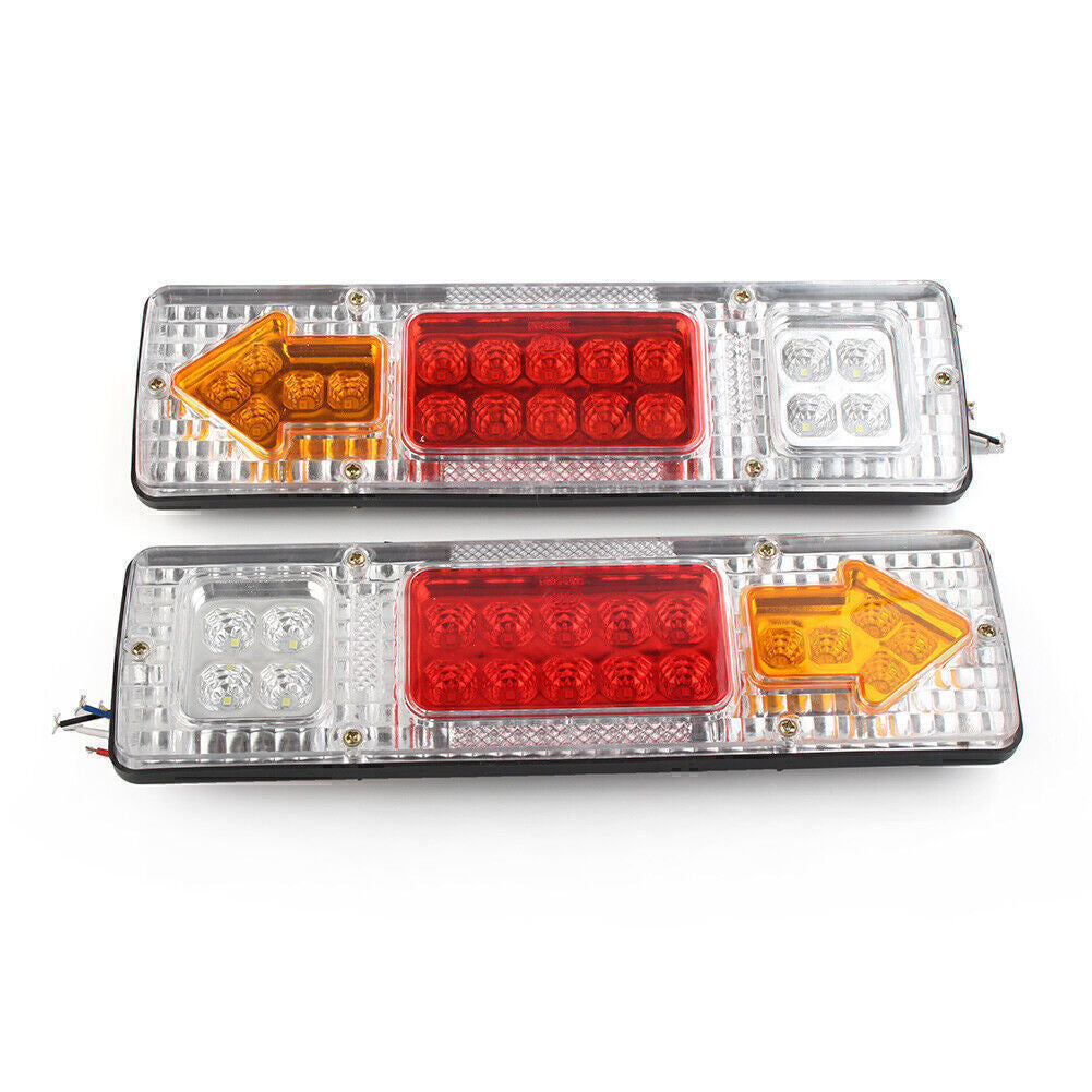 For Trailer Truck 24V 19 LED Rear Tail Lights Brake Turn Signal Reverse Lamp