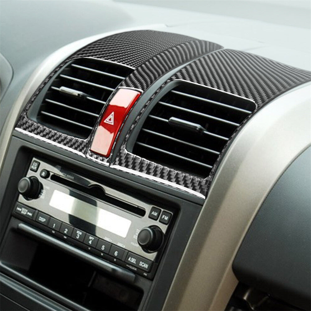 3¡ÁCarbon Fiber Center Console Air Vent Outlet Cover for Honda CR-V CRV 2007-2011