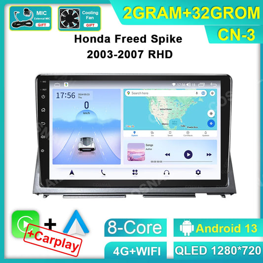 for Honda Freed Spike 2003-2007 CarPlay Car Radio GPS Stereo Video Player Screen