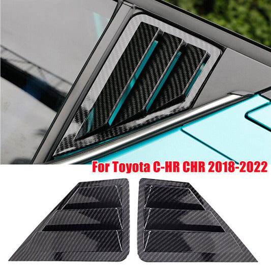 2P Carbon fiber Panel Window Side Louvers Vent trim for toyota C-HR CHR 2018-22
