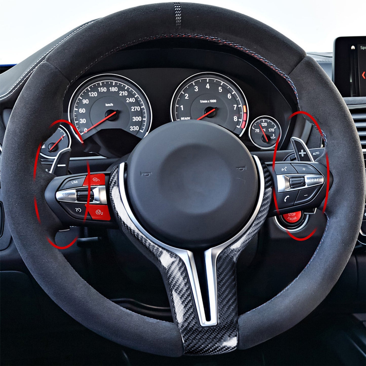 Aluminum steering wheel gearshift paddles suitable for BMW F20, F22, F30, F32, X5, X6, F80, M3, M4
