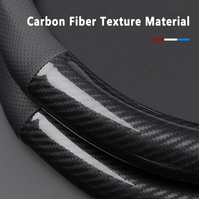 Apply To for Mazda 15 Carbon Fiber Leather Steering Wheel Cover Accessories