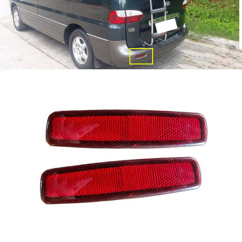 Pair Red Rear Bumper Reflector Turn signal Lamp for HYUNDAI H1 STAREX 2001-2006