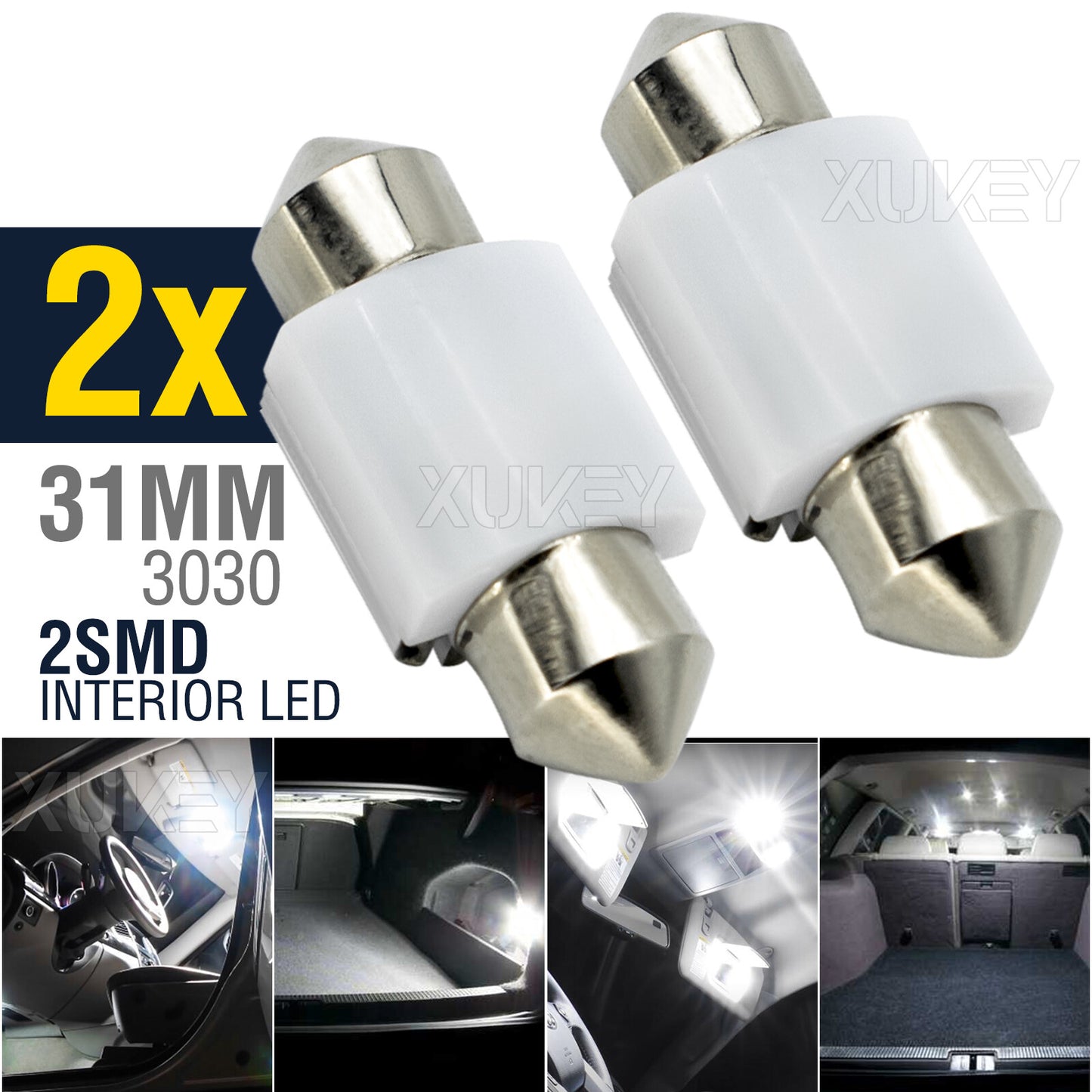 31mm Festoon Interior Dome LED Light Bulbs for Toyota Landcruiser Prado 120 150