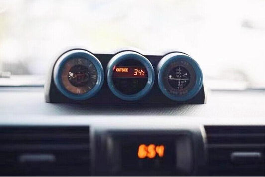 Car for Toyota FJ Cruiser 2007-14 Blue Middle Console Dashboard Clock Ring Trim