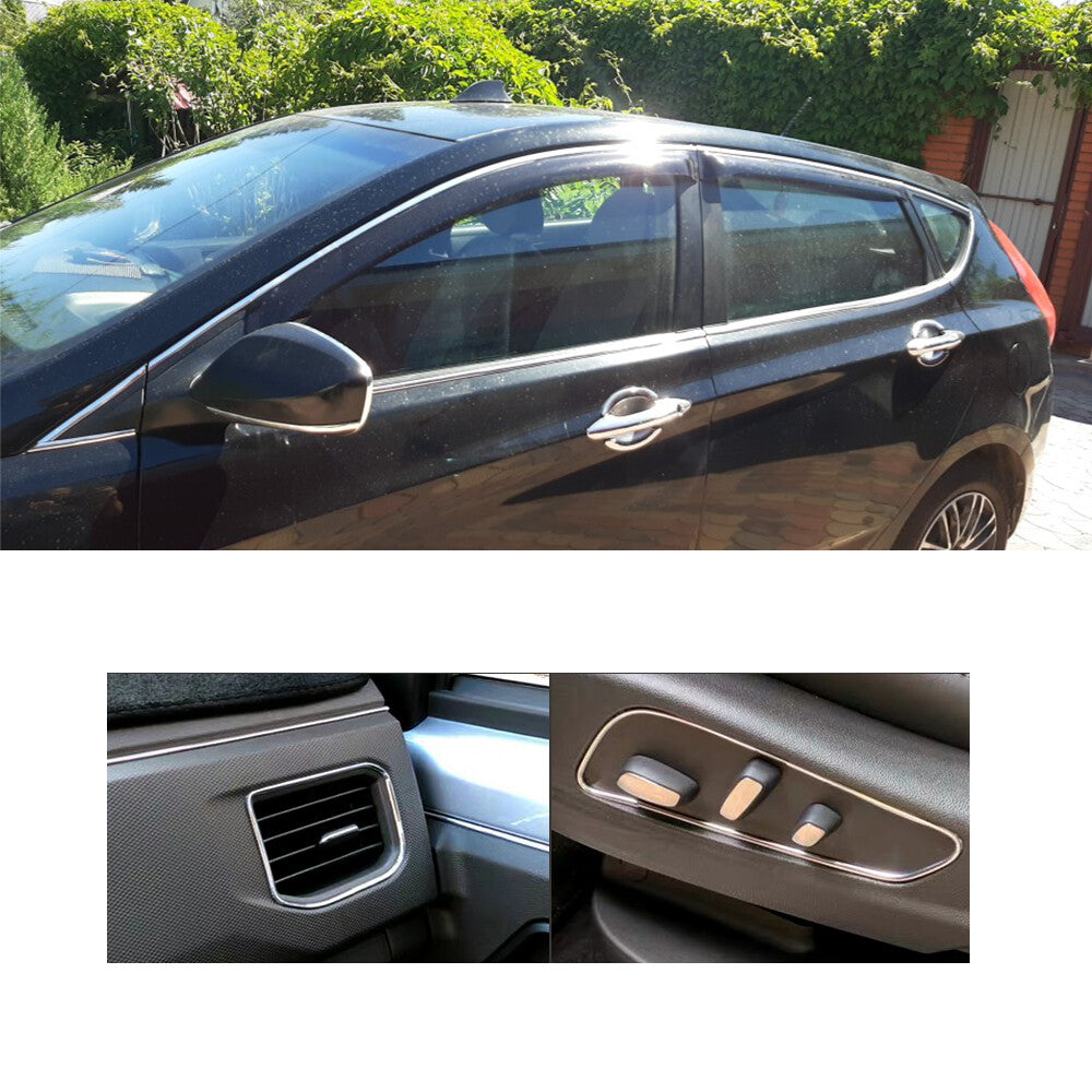 8mm3m Chrome Moulding U Trim Strip Car Auto Door Trunk Edge Guards Protector