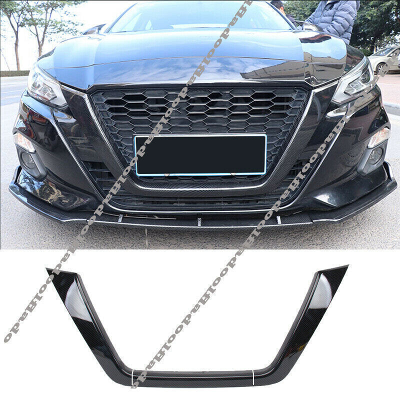 for Nissan Altima 2019-2024 Carbon Fiber Look Front Mesh Grille Strip Cover Trim