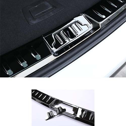 Black Steel Protect Guard Strip 2X for Jaguar F-PACE 2017-2023 Inner Rear Bumper