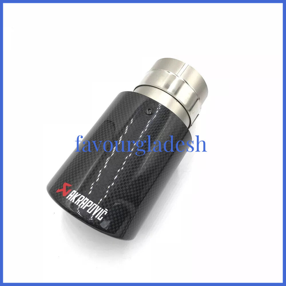 Universal AKRAPOVIC Exhaust Tip Muffler Carbon Fiber 63mm inlet 114mm outlet