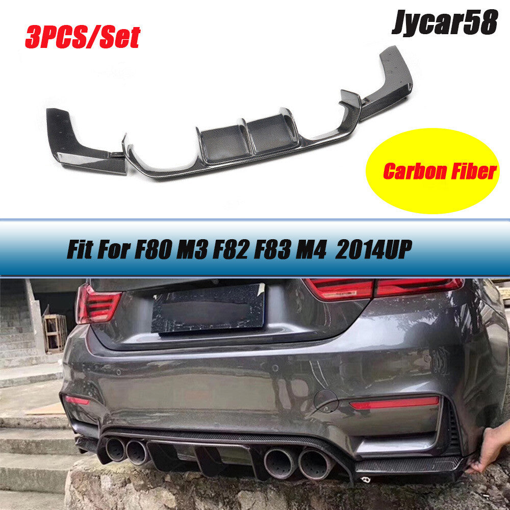 Carbon Fiber Rear Bumper Diffuser Lip Splitter for BMW F80 M3 F82 F83 M4 14UP