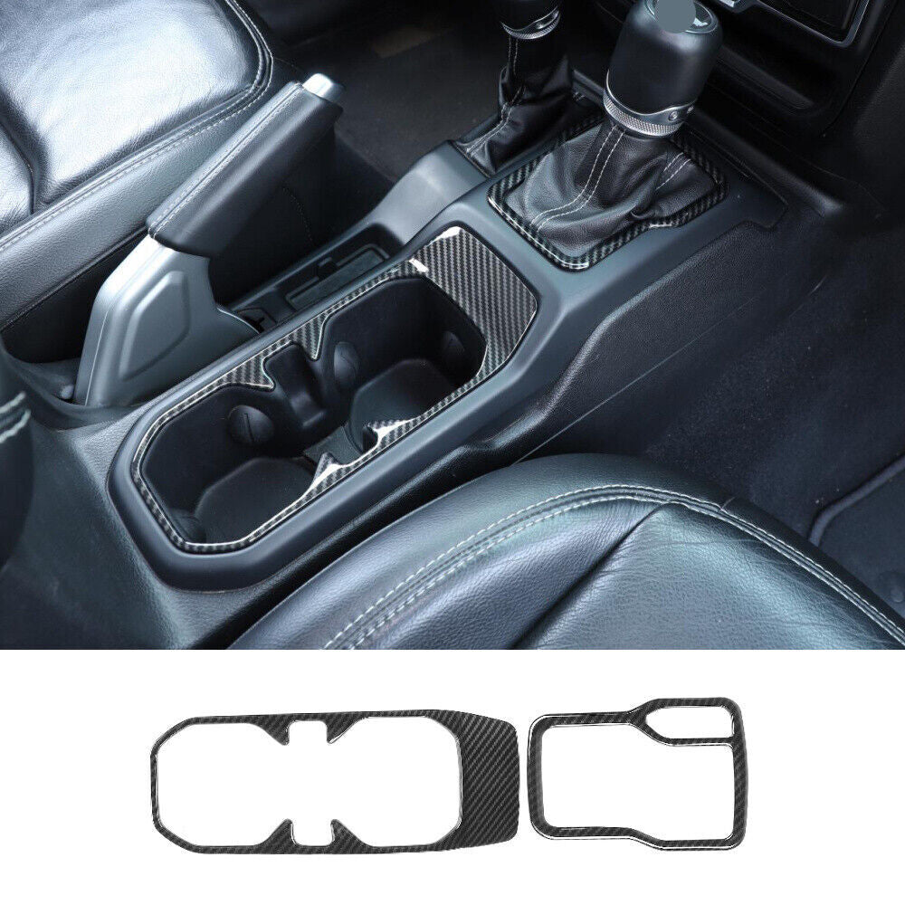 for Jeep for Wrangler JL JT 2018 + Panel Water Cup Holder Cover ABS Carbon