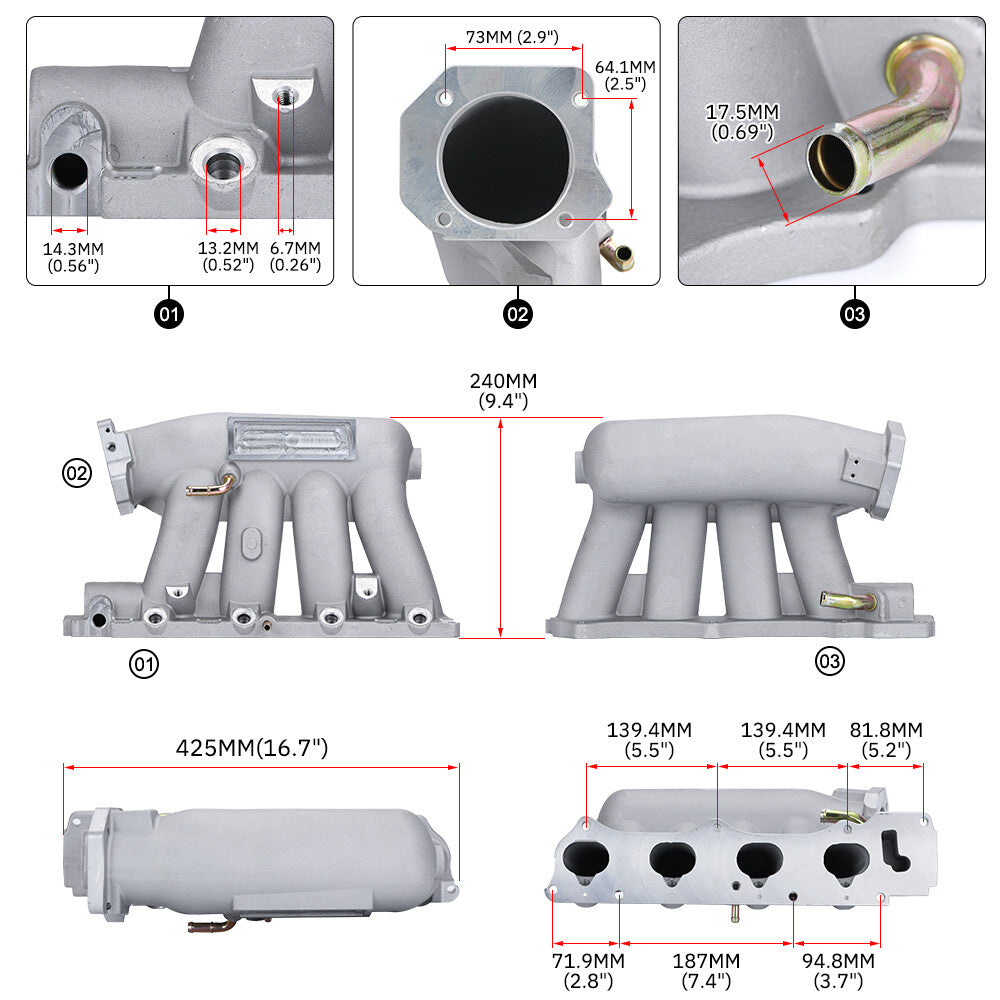 RBC Intake Manifold For 2006-2011 for Honda for Civic K-series K24 K20 04-08 for Acura TSX