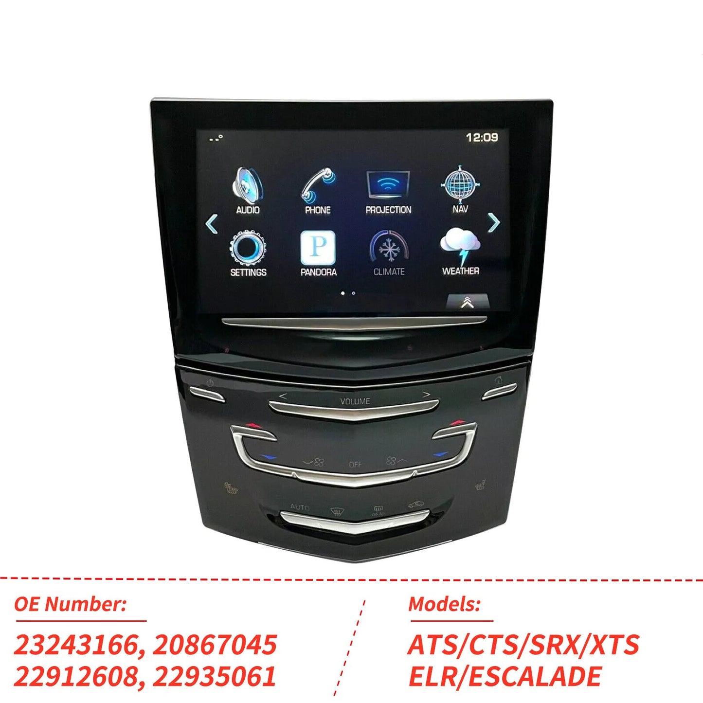 System Touch Screen Nav Radio 22912609 Fits for Cadillac ATS CTS ELR SRX XTS