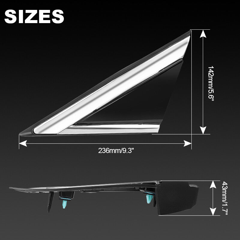 for Cadillac SRX 2010-2016 Pair Front Mirror Corner Triangle Molding Fender