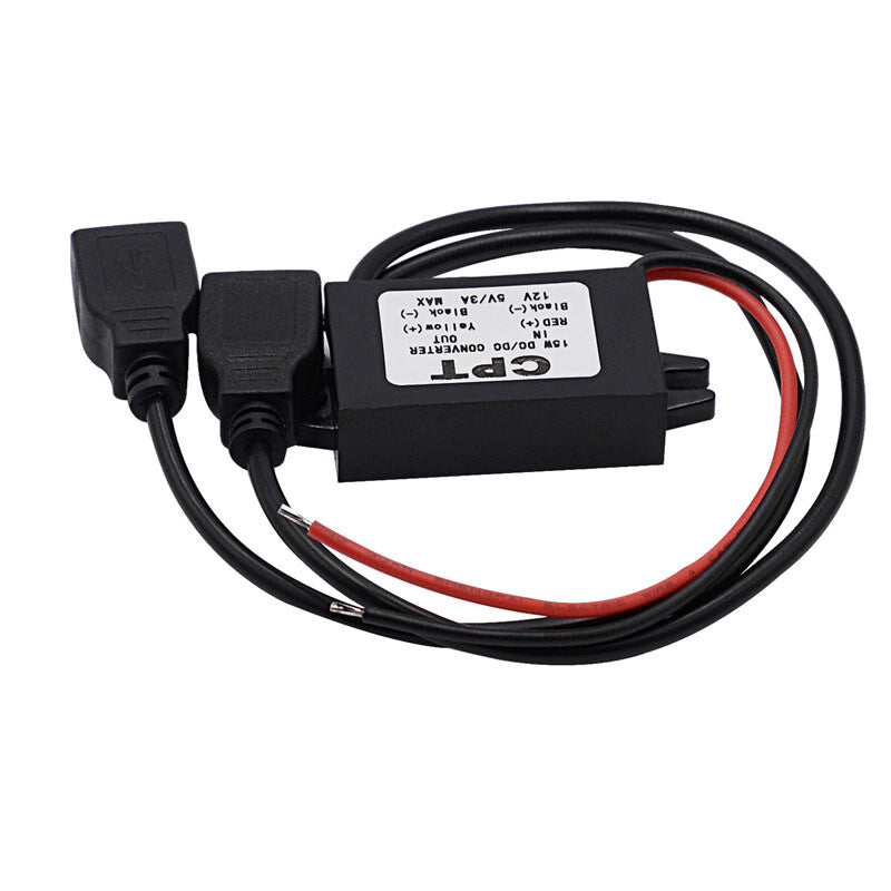 Car 12V to 5V hardwired dual USB output power adapter charger for Dash Cam 1PCS