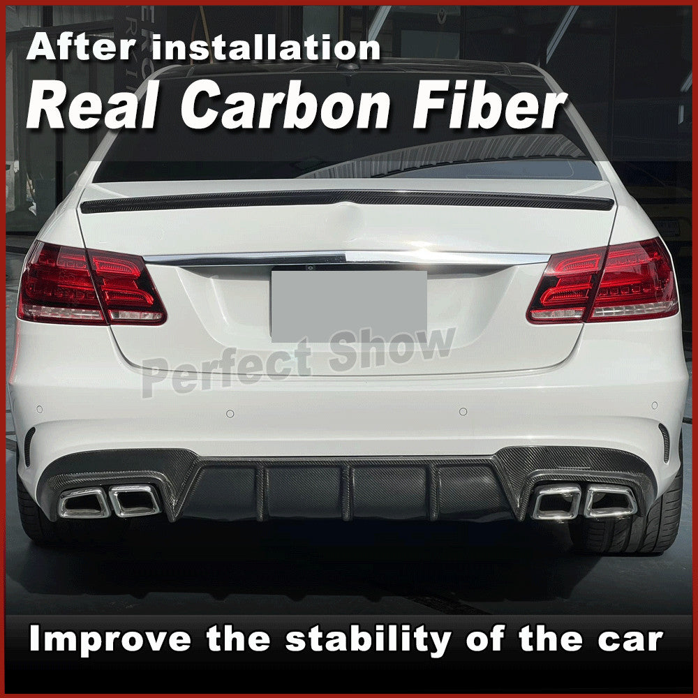 for Mercedes-Benz E Class W212 E63 AMG 2013-16 REAL Carbon Rear Bumper Diffuser