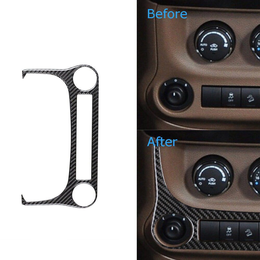 Carbon Fiber Power Control Panel Cover Trim for Jeep for Wrangler JK 2011-2017