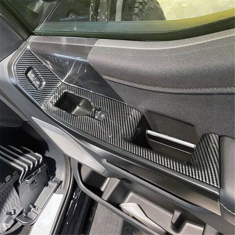 for Ford F-150 F150 2021-2023 Carbon Fiber Window Lift Switch Panel Cover Trim