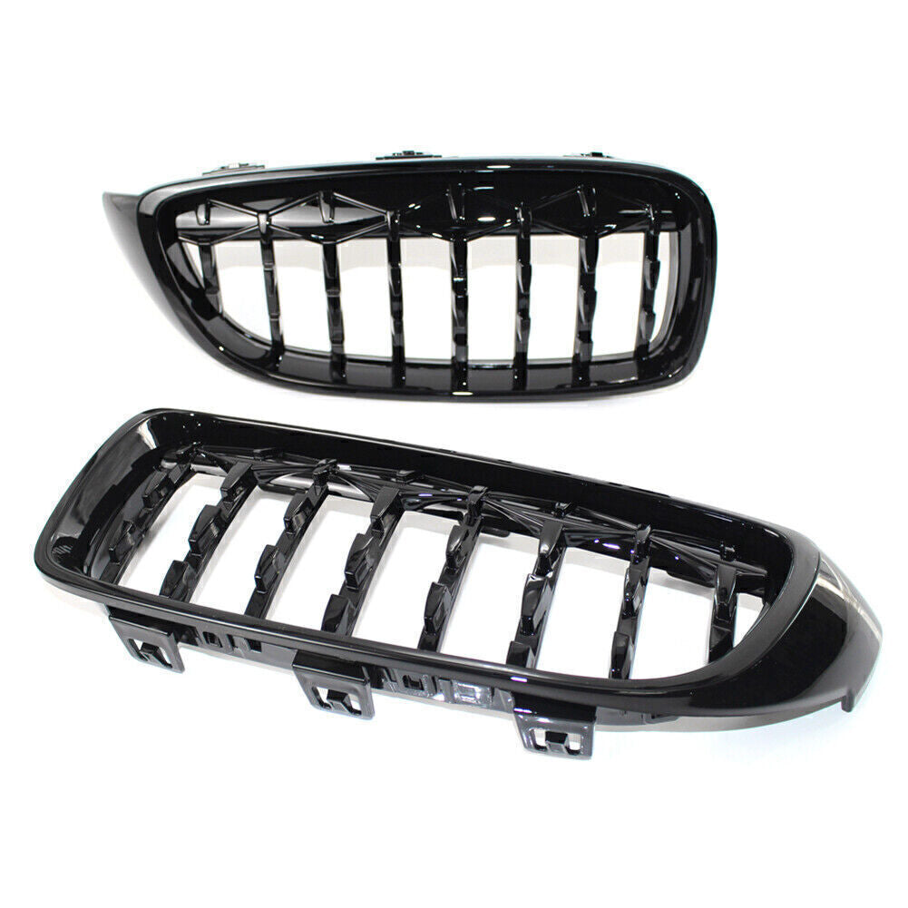 Front Grill Diamond Style Grille LR Fit for BMW 4-Series F32 F33 F36 Sedan/Wagon