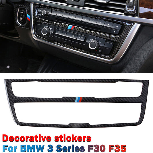 for BMW F30 F35 2003-2018 Real Carbon Fiber M Color Center CD Panel Cover Tri