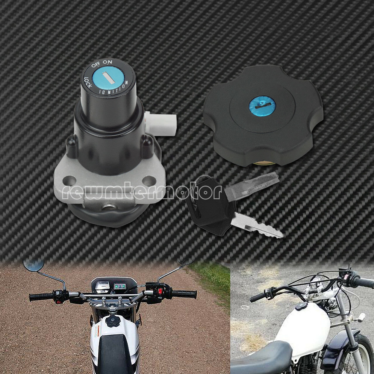 Fuel Gas Cap Ignition Switch Keys Fit for Yamaha XT600 TW200 DT200 DT200R XT225