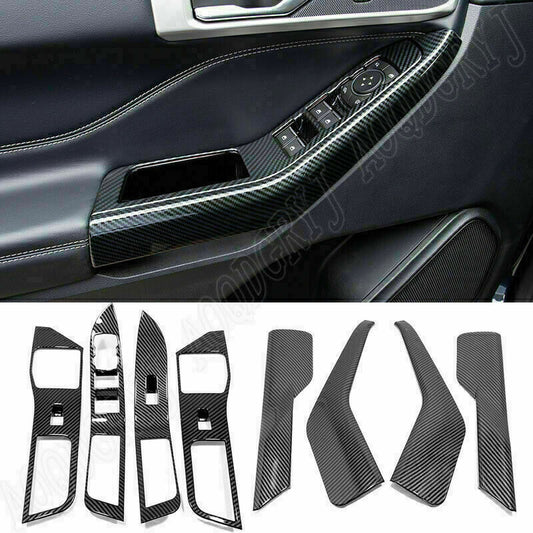 for Ford Explorer 2020-22 Carbon Look Window Lift Switch Button Panel Cover Trim