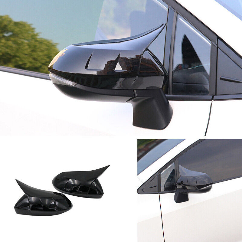 Fit for Toyota for Corolla 2020-2021 Gloss Black Side Rearview Mirror Cover Trim 2PC
