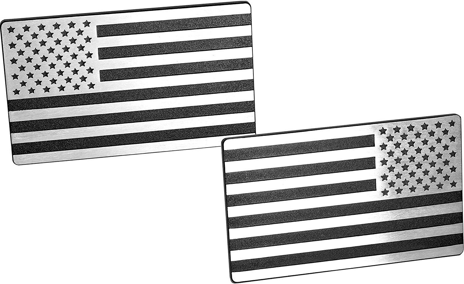 Car side fender rear badge sticker American flag chrome black for Audi 2x
