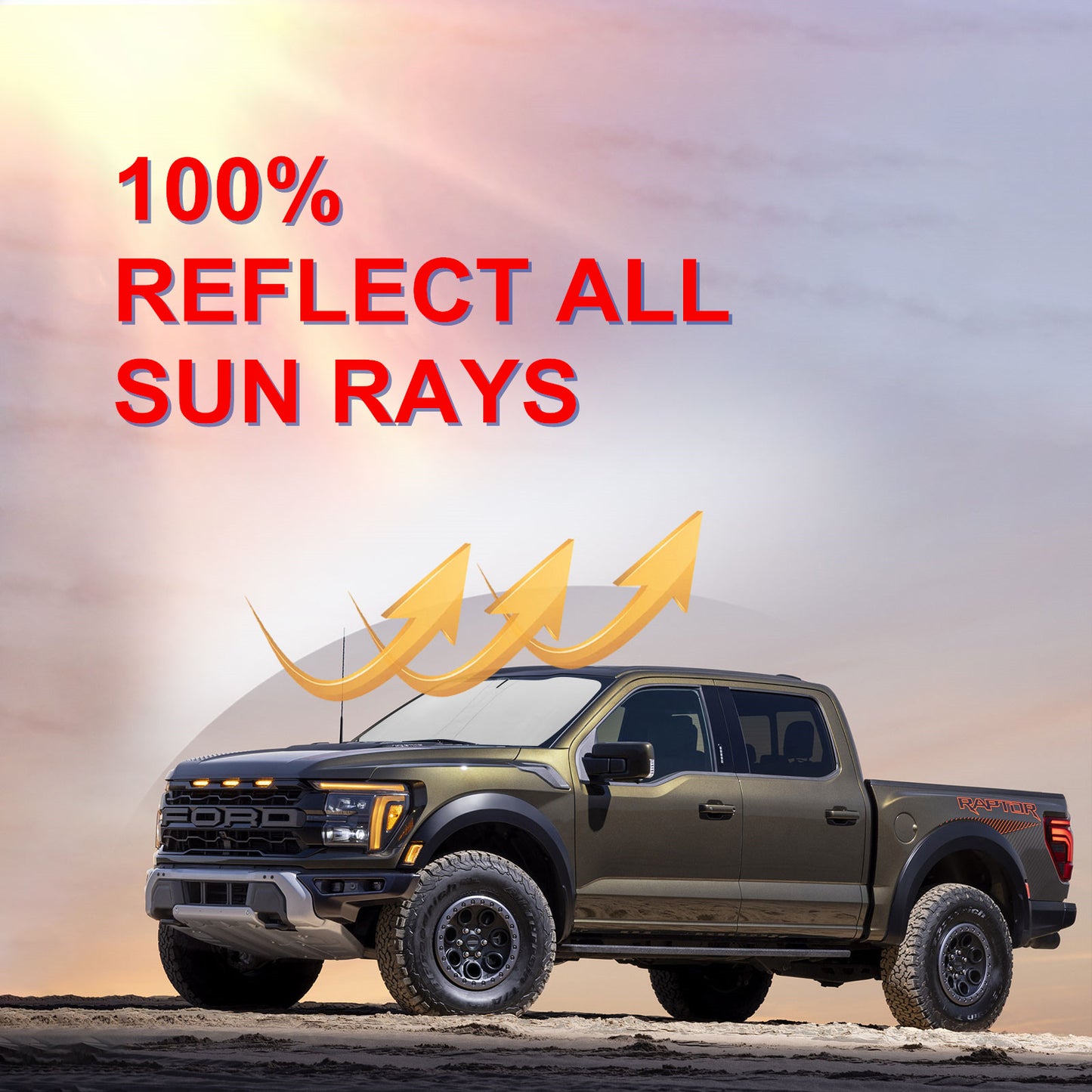 For 2021-2024 for Ford F150 Cab Windshield Sun Shade Front Foldable Heat Block Cover