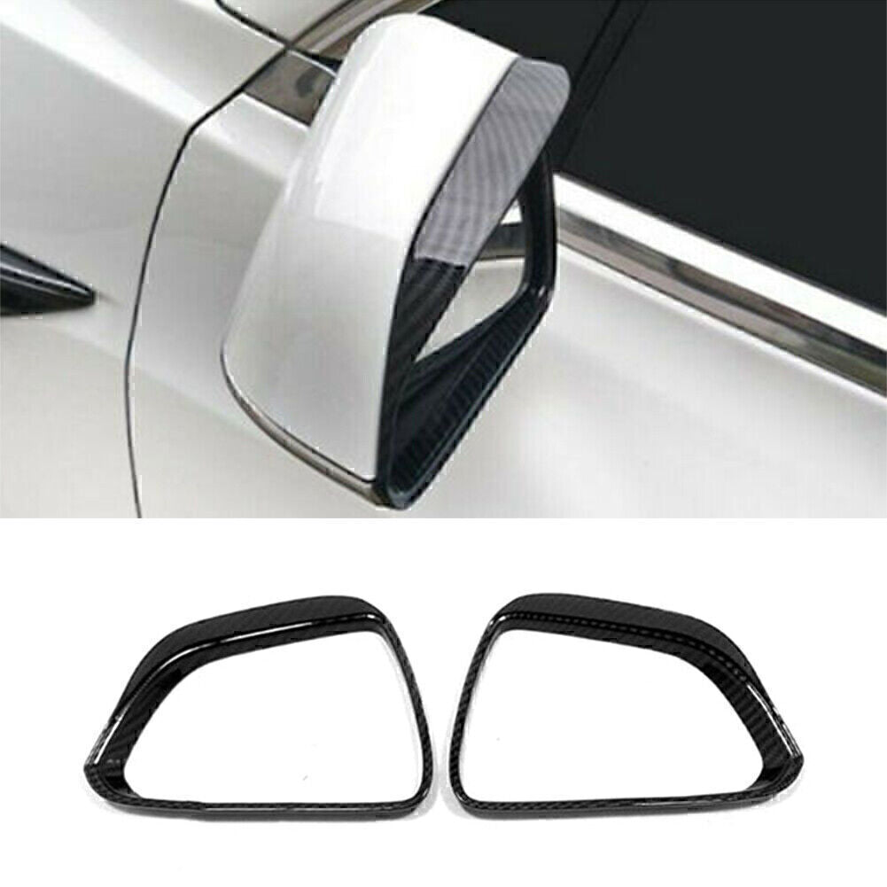Carbon Fiber Rearview Mirror Rain Eyebrow Cover Trim Fit for Tesla Model 3 2017-2021