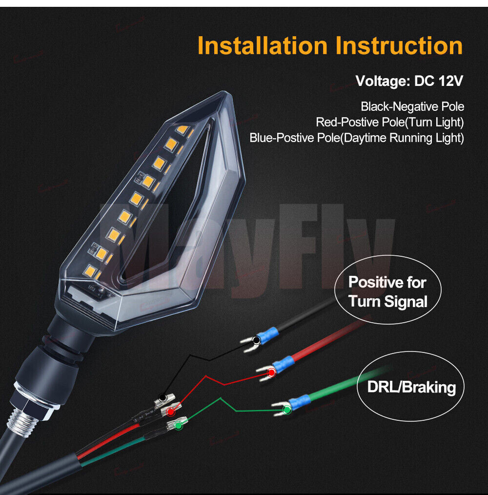 LED Turn Signals Blinker Light Fit For 400 300 250R 500R 650 Z900 Z1000