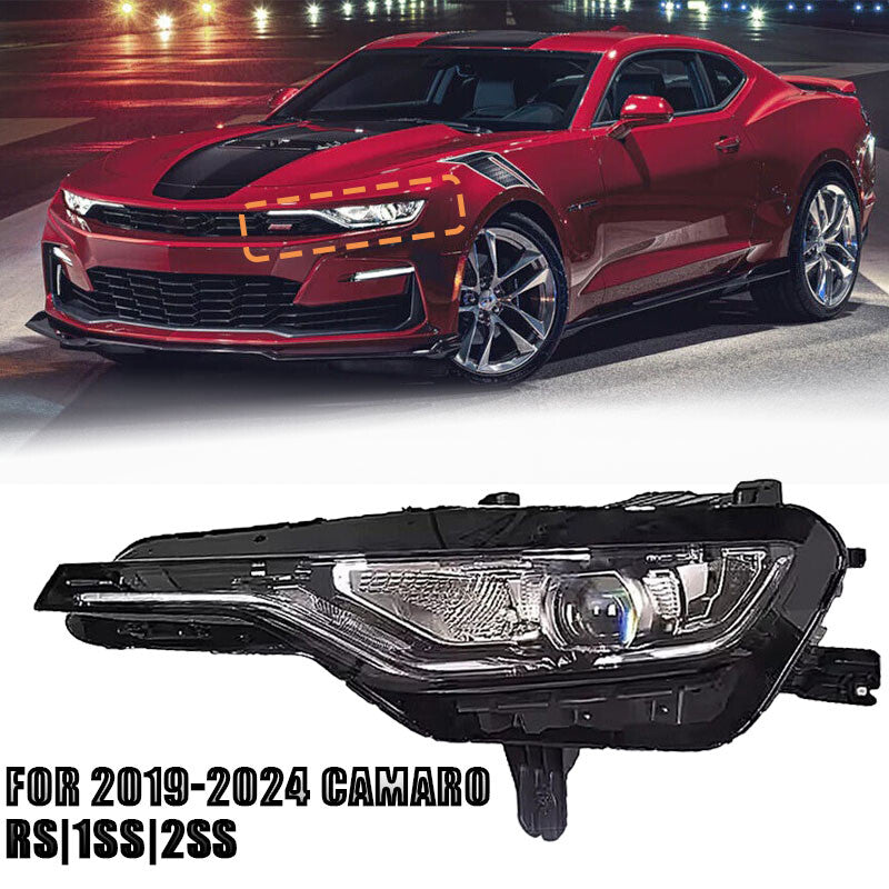 LH Driver LED Headlight For 19-24 for Chevrolet Camaro SS 1SS 2SS RS for Chevy Head Lamp