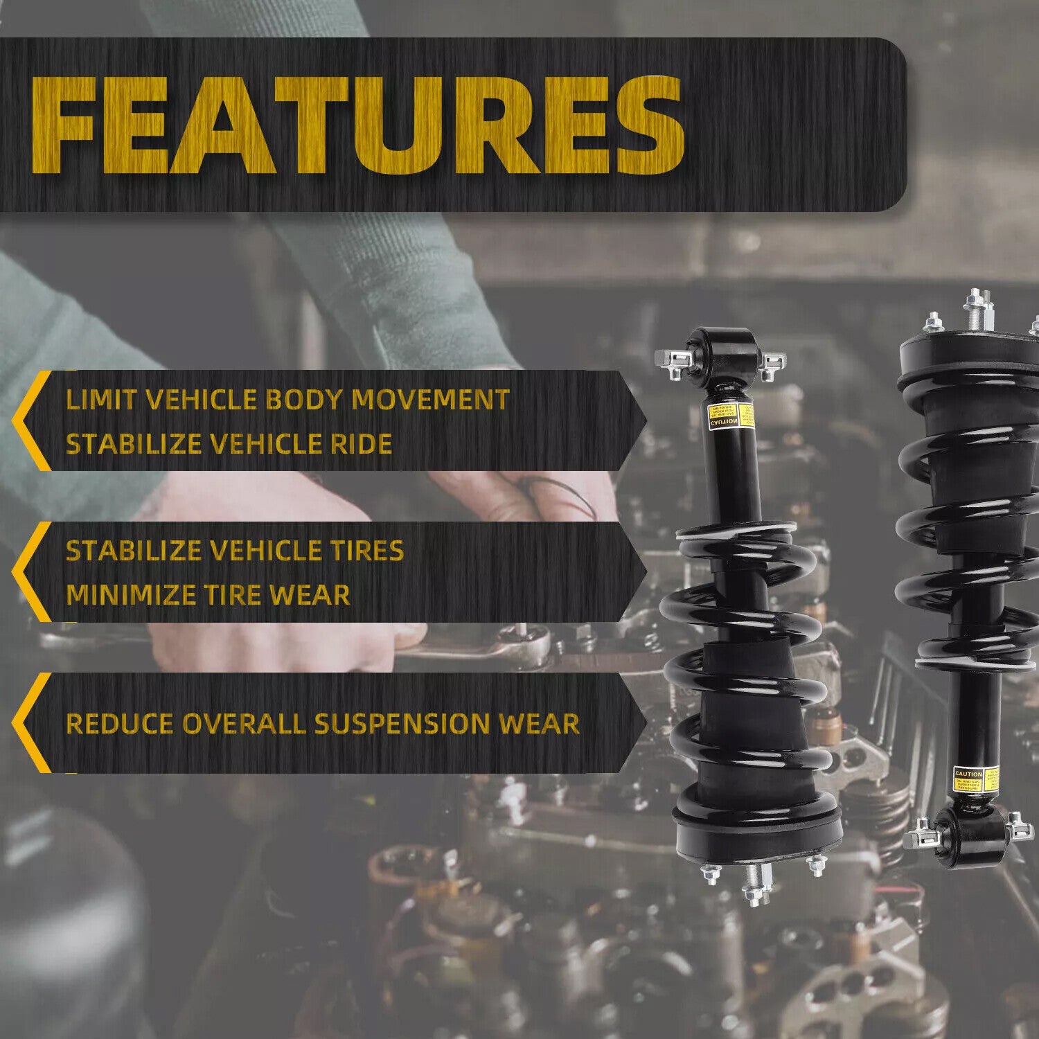 2X Fit for Bentley Arnage V8 R RL T 2005-2009 Rear Shock Absorber Struts PD111566PA