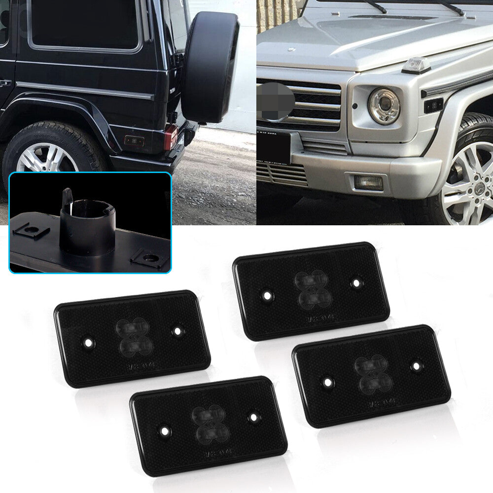 Smoked front and rear side marker light housings suitable for 2002-15 for Mercedes-Benz G550 G500