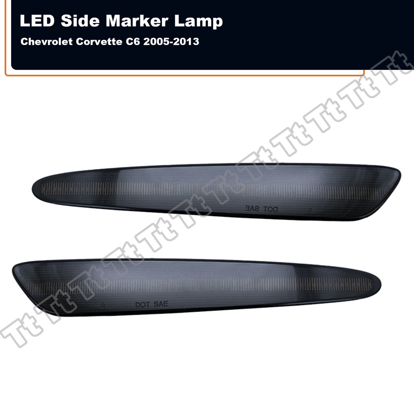 Smoked front amber LED side marker lights for 2005-2013 for Chevrolet for Corvette C6