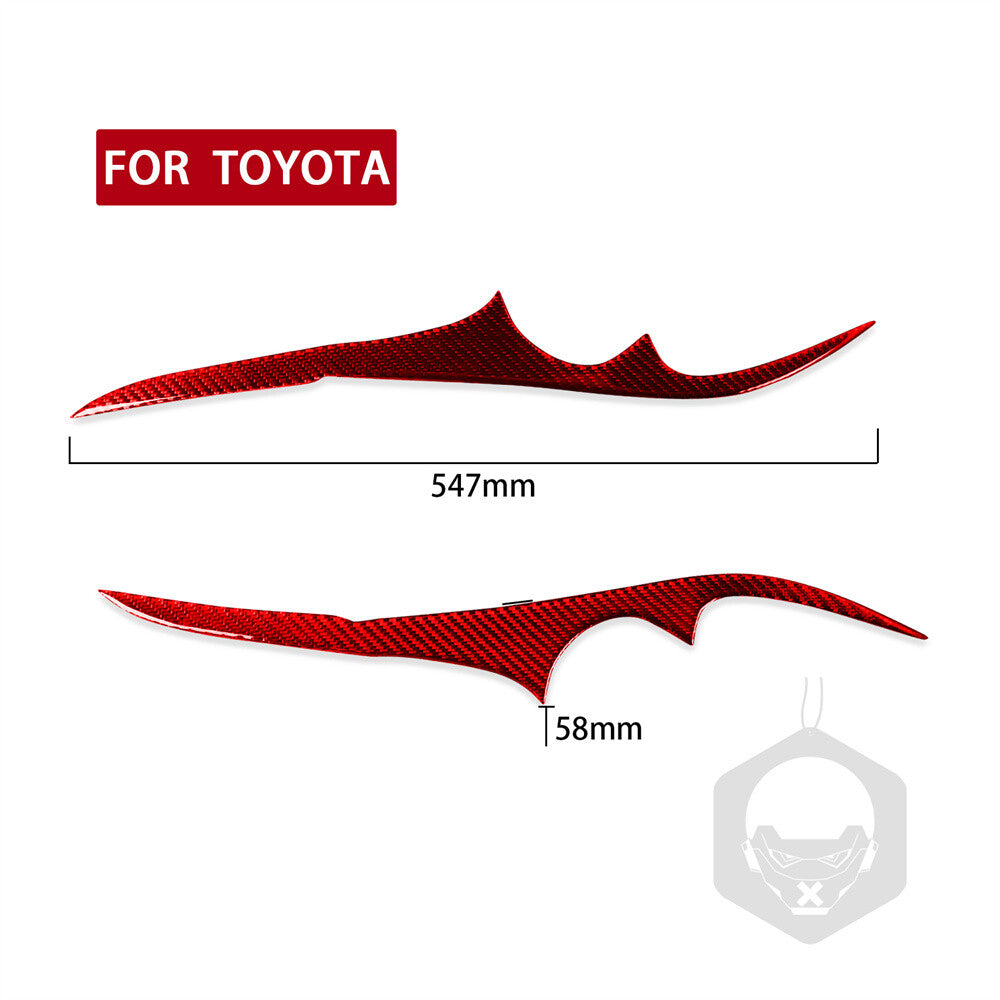 Red Carbon Fiber Front Headlight Eyelids Eyebrow Trim For T@yota for Corolla 2003-08