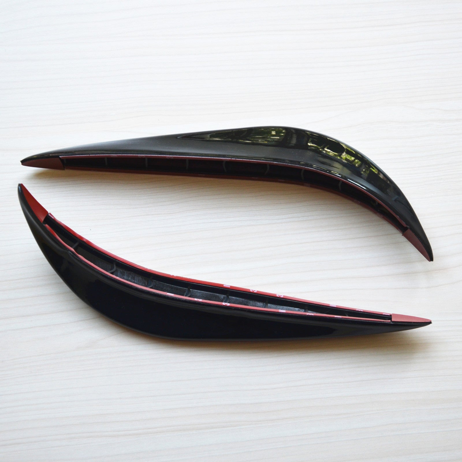 2Pc Car Bumper Anti-Rub Guard Cover Sticker Protector 3D Black Streamline Strip