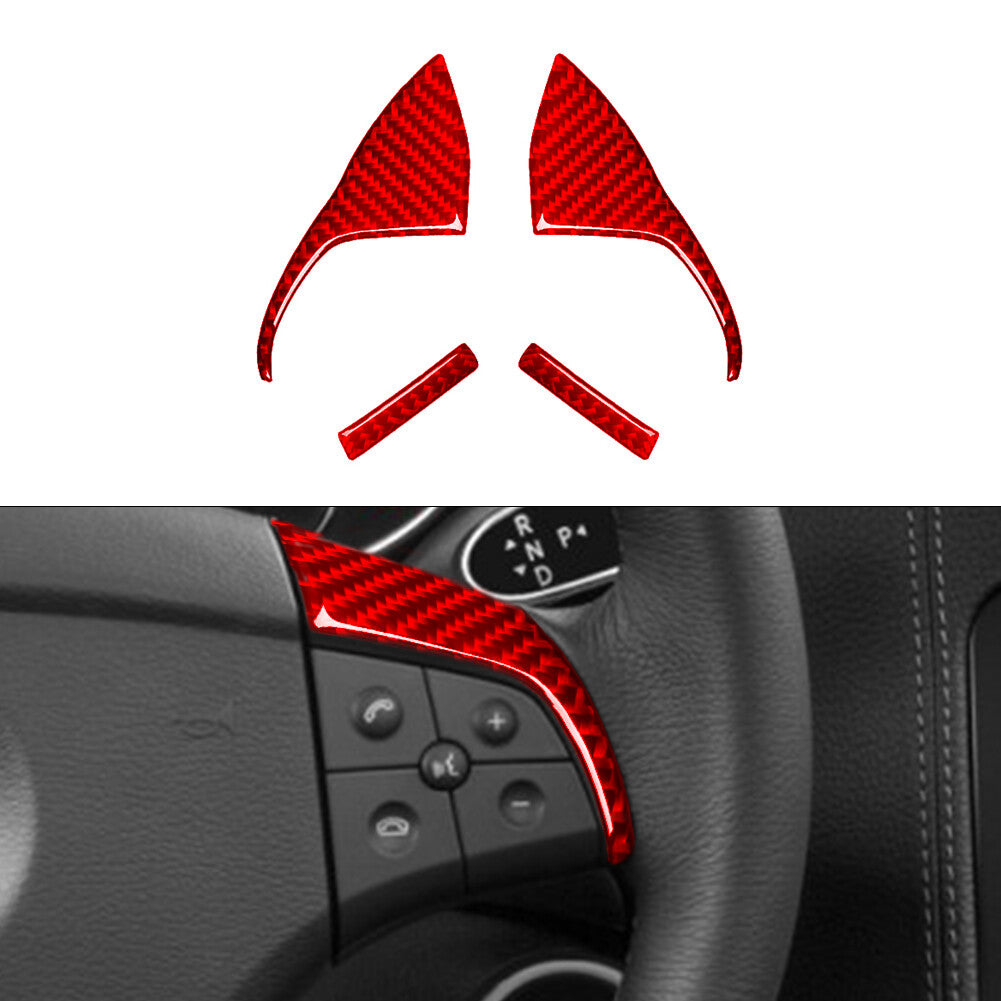 Red 4Pcs Steering Wheel Frame Type-A Trim Cover for Mercedes R-Class 2009-2012