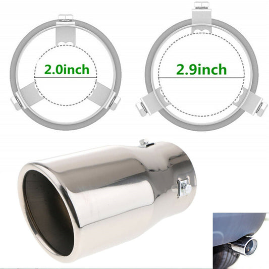 Car Exhaust Pipe Tail Throat Stainless Steel Muffler Tips Silencer Rear Tailpipe
