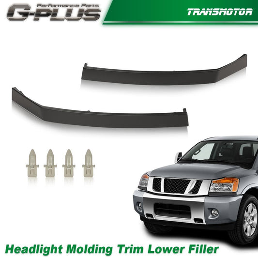 2 Headlight molding trim underfill suitable for Nissan 04-15 Titan Armada QX56