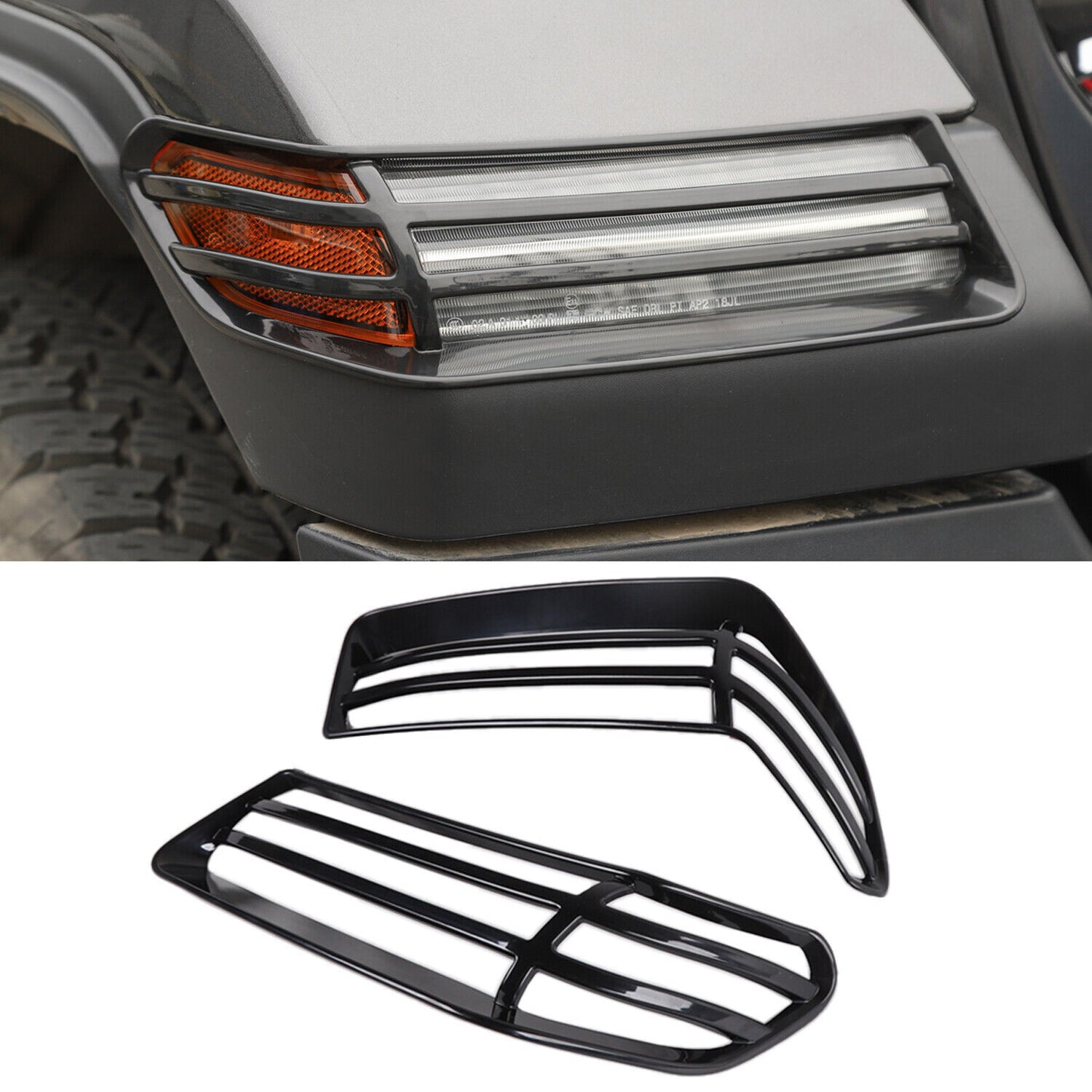 for Jeep for Wrangler JL JLU JT 2018-2024 Black Front Wheel Eyebrow Lamp Cover Trim