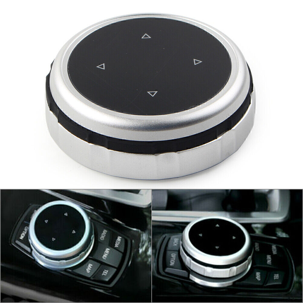 Media Knob Controller Wheel Cover for BMW X1 X3 X5 X6 IDRIVE Silver Car