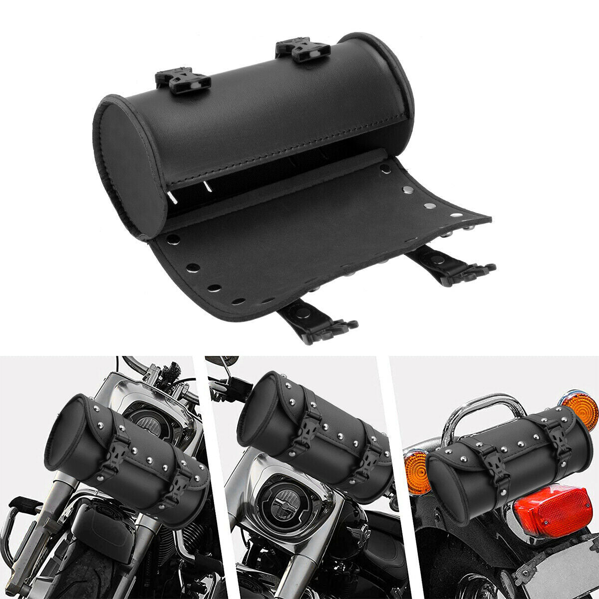 Motorcycle PU front fork tool bag, SaddleBag storage bag, luggage box, handlebars