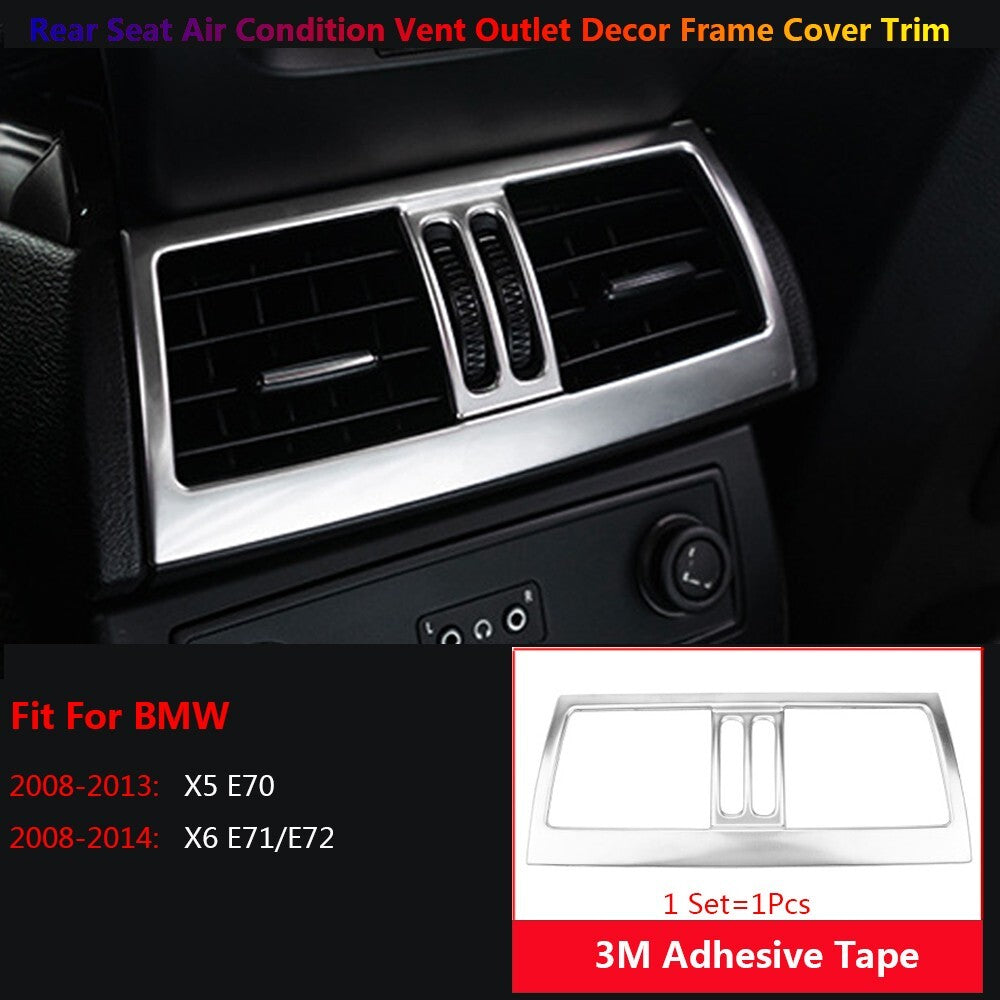 Applicable Stainless for BMW E72 Car Rear for Seat AC Air Vent Outlet Cover Trims