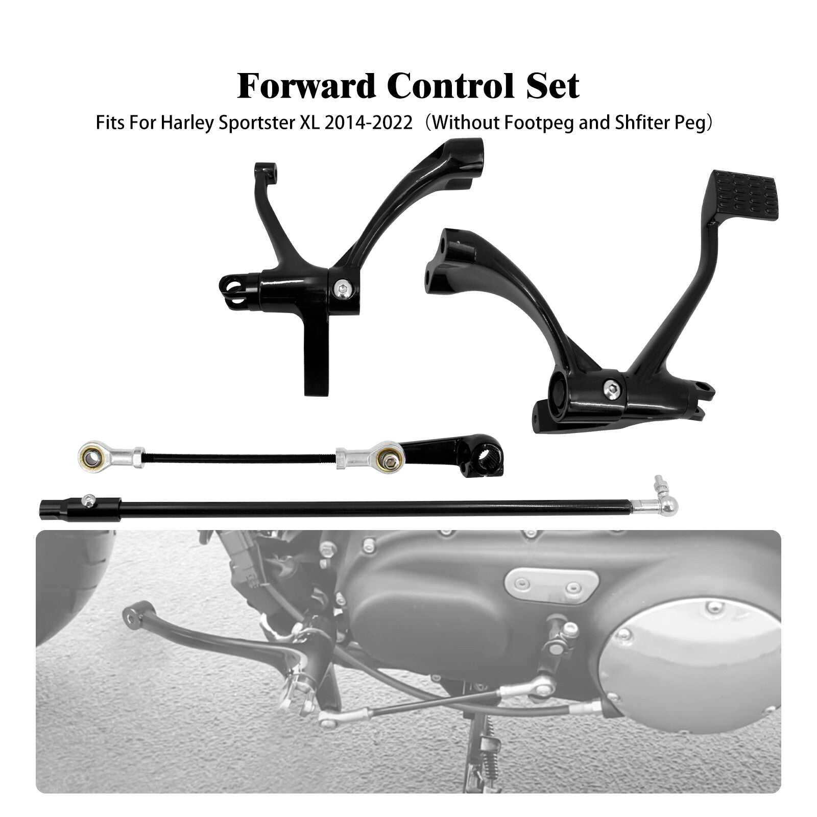Forward Controls Complete Levers Linkage Set Fit for Harley Sportster XL 2014-22