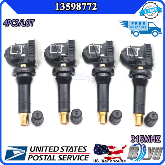 13598772 4-piece TPMS for General Motors for Chevrolet for GMC for Buick for Cadillac - New Tire Pressure Sensors