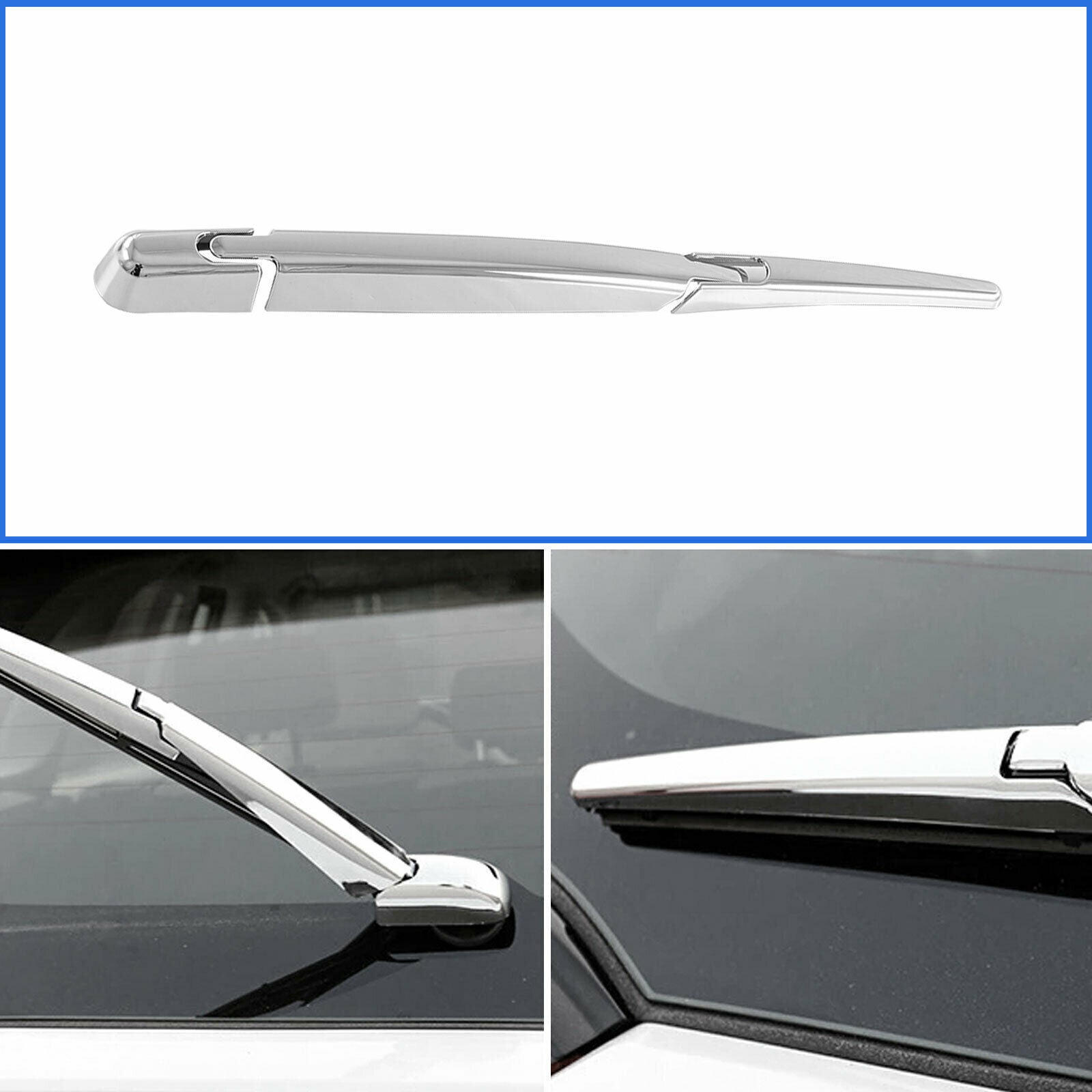 for Toyota for Sienna 2021-2024 Chrome Look Rear Window Rain Wiper Cover Trim Silver